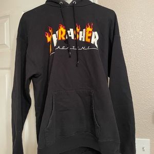 Thrasher hoodie with flame designs SIZE M